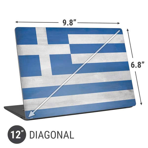 Greece Flag Distressed Universal Laptop 12in (9.8 x 6.8in) Skin